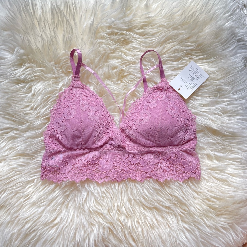 Pink Lace Bralette | One-Size